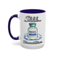 Propofol Shhh I Demand Silence Nurse Mug — blue interior and handle, left-handle view, 15 oz ceramic