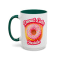 Donut Lube Inside — dark green interior and handle, 15 oz ceramic