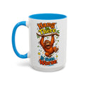 Hang in There It Gets Worse — blue interior and handle, front view, 15 oz ceramic