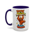 Hang in There It Gets Worse — blue interior and handle, left-handle view, 15 oz ceramic