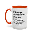 Primary Assessment Checklist — orange interior and handle, 15 oz ceramic