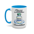 Propofol Shhh I Demand Silence Nurse Mug — blue interior and handle, front view, 15 oz ceramic