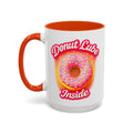 Donut Lube Inside — orange interior and handle, 15 oz ceramic