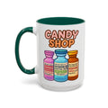 EMS Candy Shop Paramedic Mug — dark green interior and handle, 15 oz ceramic