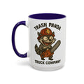 Trash Panda Truck Company — blue interior and handle, left-handle view, 15 oz ceramic