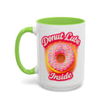 Donut Lube Inside — light green interior and handle, 15 oz ceramic
