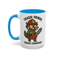 Trash Panda Truck Company — blue interior and handle, front view, 15 oz ceramic