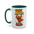 Hang in There It Gets Worse — dark green interior and handle, 15 oz ceramic
